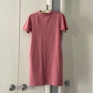 XS-S tshirt mini pink dress with pockets on both sides